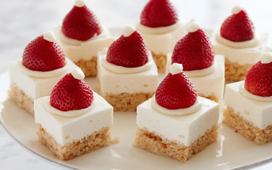 Santa Hat Cheesecake Squares: The Cutest No-Bake Christmas Dessert