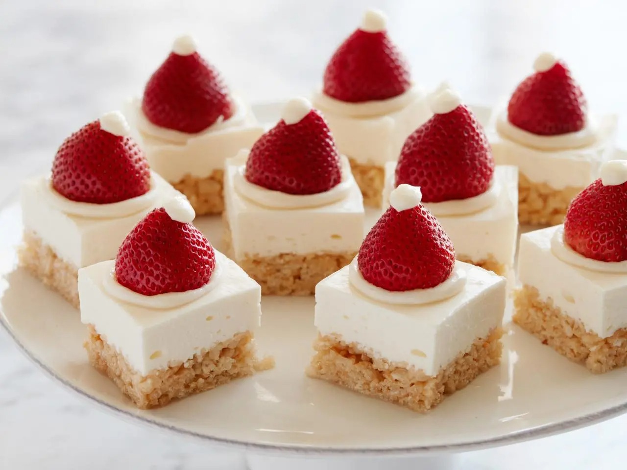 Santa Hat Cheesecake Squares: The Cutest No-Bake Christmas Dessert